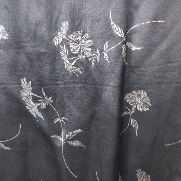 GAP Maxi Dress black with beige floral design woman's size 10 - Picture 8 of 9